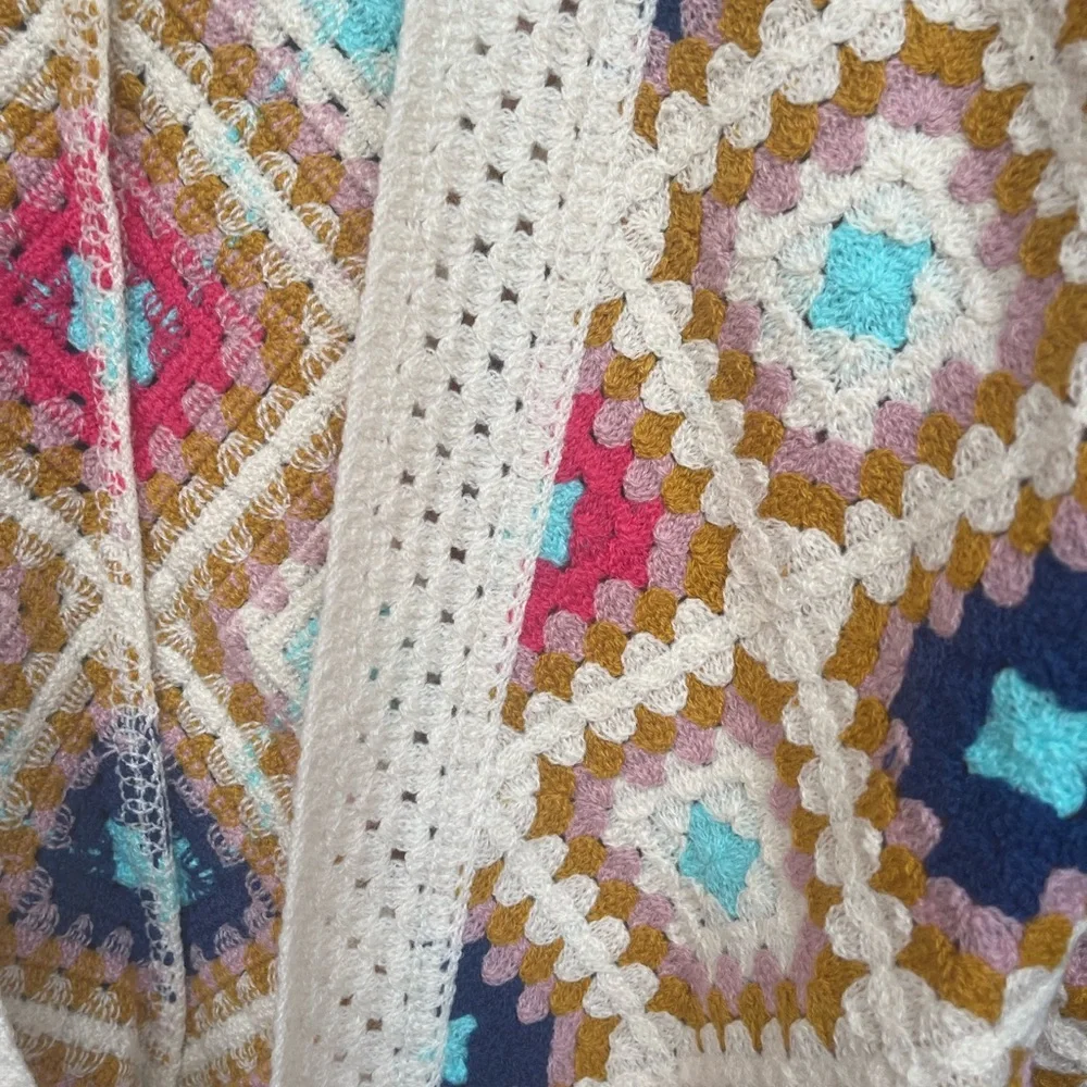 Cardigan Granny Square crocheted Womens Sweater NWOT - Picture 5 of 5